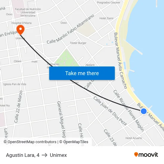 Agustín Lara, 4 to Unimex map