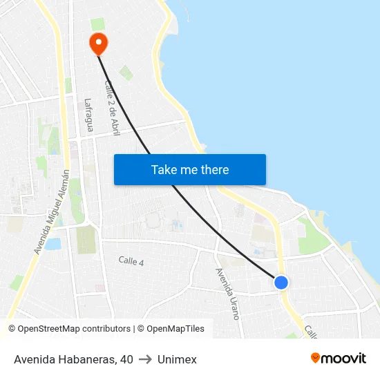 Avenida Habaneras, 40 to Unimex map