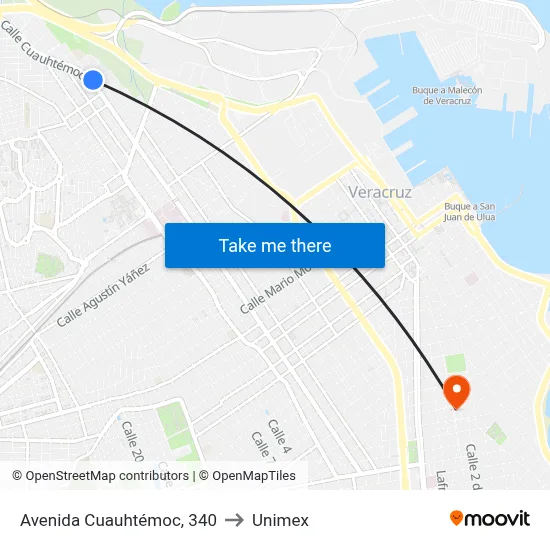 Avenida Cuauhtémoc, 340 to Unimex map