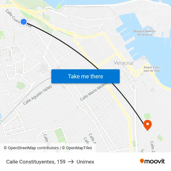 Calle Constituyentes, 159 to Unimex map