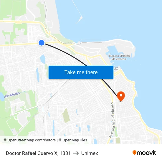 Doctor Rafael Cuervo X, 1331 to Unimex map