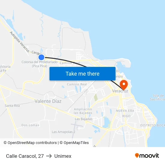 Calle Caracol, 27 to Unimex map