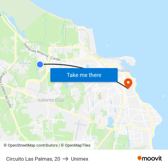Circuito Las Palmas, 20 to Unimex map
