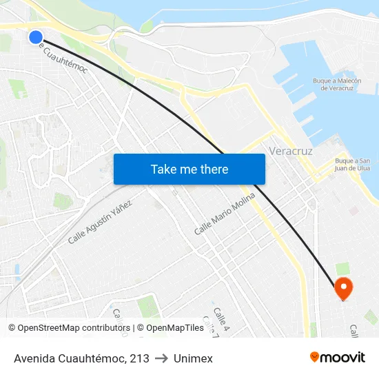 Avenida Cuauhtémoc, 213 to Unimex map