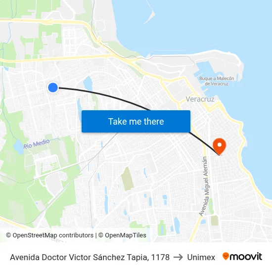 Avenida Doctor Victor Sánchez Tapia, 1178 to Unimex map