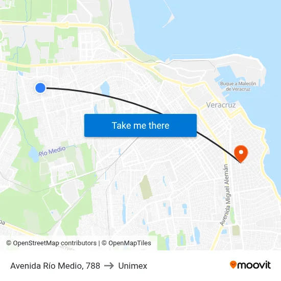 Avenida Río Medio, 788 to Unimex map