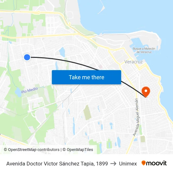Avenida Doctor Victor Sánchez Tapia, 1899 to Unimex map