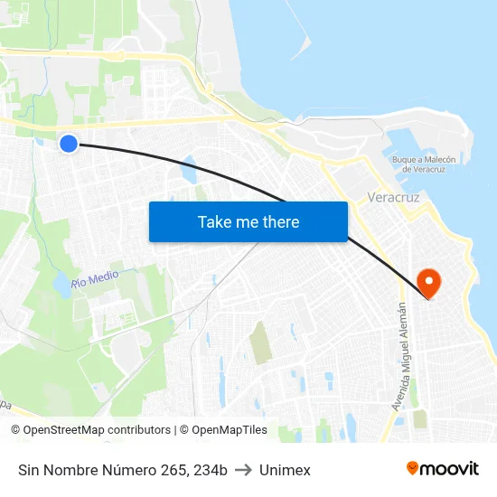 Sin Nombre Número 265, 234b to Unimex map