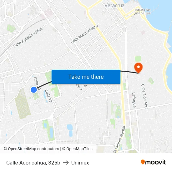 Calle Aconcahua, 325b to Unimex map