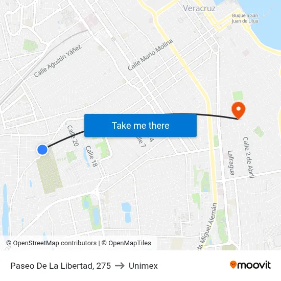 Paseo De La Libertad, 275 to Unimex map