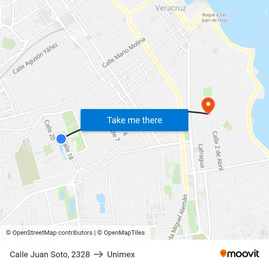 Calle Juan Soto, 2328 to Unimex map