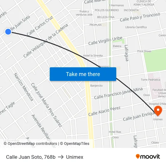 Calle Juan Soto, 768b to Unimex map