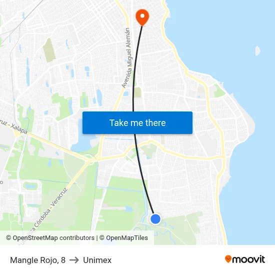 Mangle Rojo, 8 to Unimex map