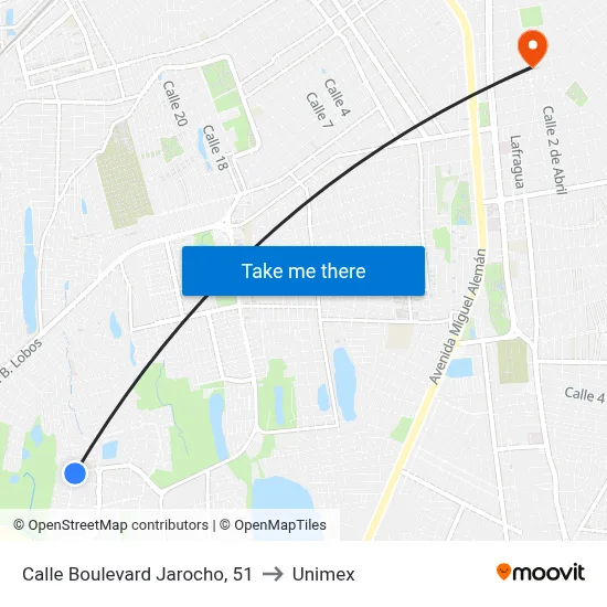 Calle Boulevard Jarocho, 51 to Unimex map