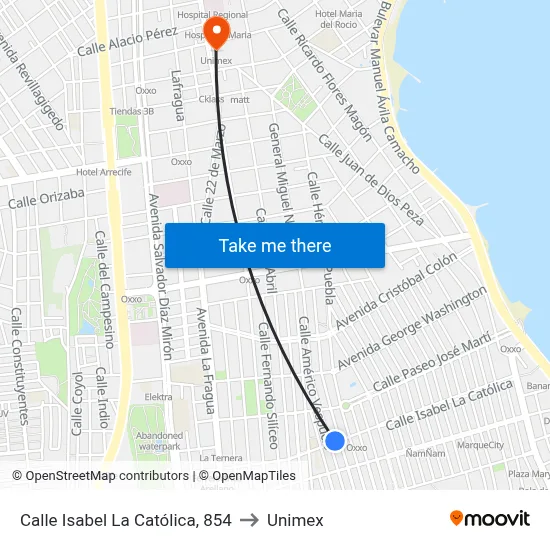 Calle Isabel La Católica, 854 to Unimex map