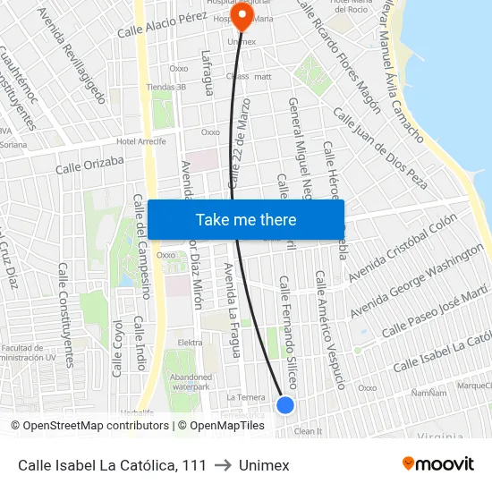 Calle Isabel La Católica, 111 to Unimex map