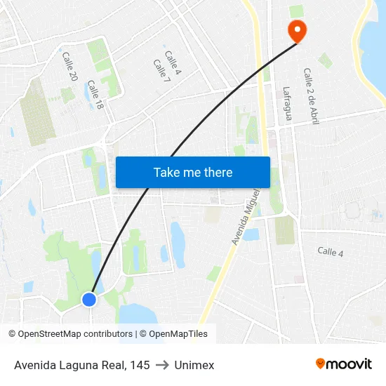 Avenida Laguna Real, 145 to Unimex map