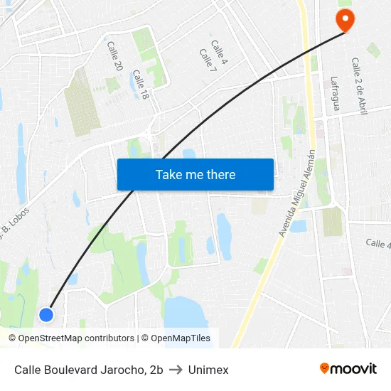 Calle Boulevard Jarocho, 2b to Unimex map