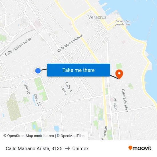 Calle Mariano Arista, 3135 to Unimex map