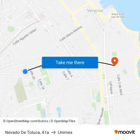 Nevado De Toluca, 41a to Unimex map