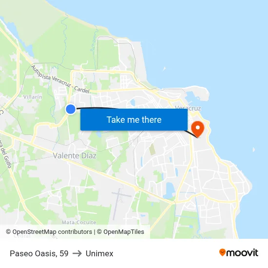 Paseo Oasis, 59 to Unimex map