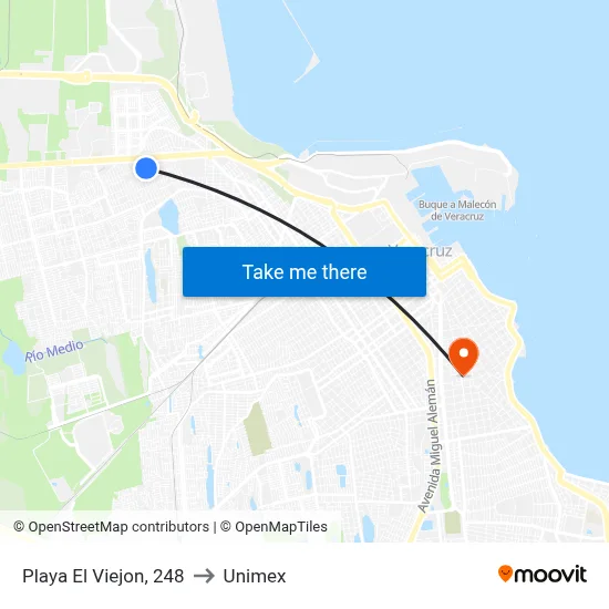 Playa El Viejon, 248 to Unimex map