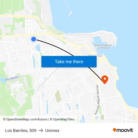 Los Barriles, 509 to Unimex map
