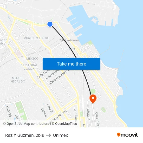 Raz Y Guzmán, 2bis to Unimex map