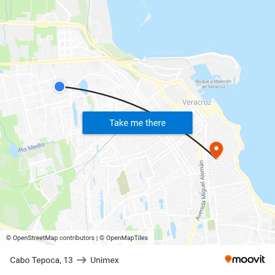 Cabo Tepoca, 13 to Unimex map