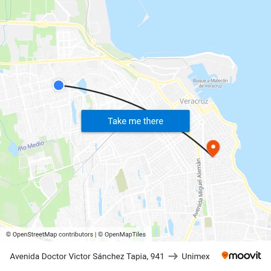 Avenida Doctor Victor Sánchez Tapia, 941 to Unimex map
