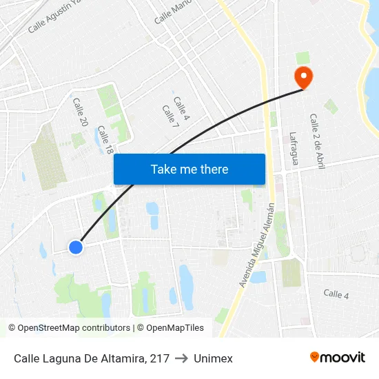 Calle Laguna De Altamira, 217 to Unimex map