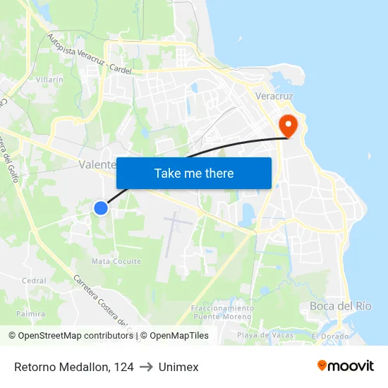 Retorno Medallon, 124 to Unimex map