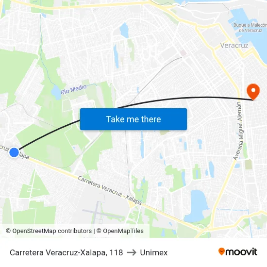 Carretera Veracruz-Xalapa, 118 to Unimex map