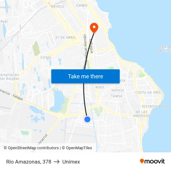 Río Amazonas, 378 to Unimex map