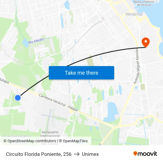 Circuito Florida Poniente, 256 to Unimex map