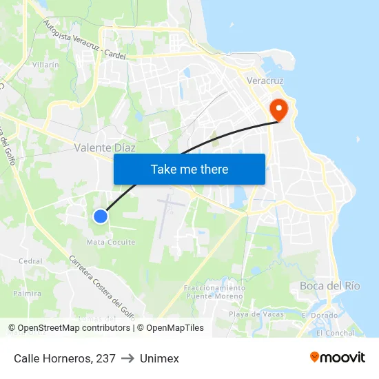 Calle Horneros, 237 to Unimex map