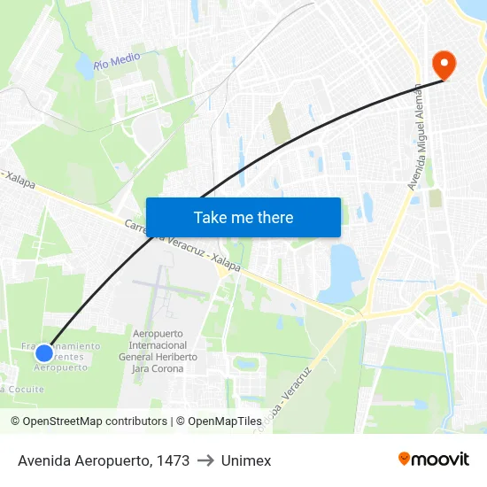 Avenida Aeropuerto, 1473 to Unimex map