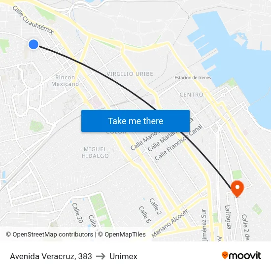 Avenida Veracruz, 383 to Unimex map