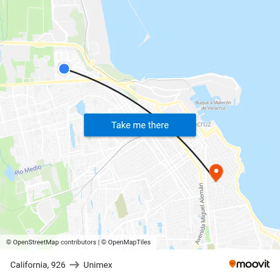 California, 926 to Unimex map