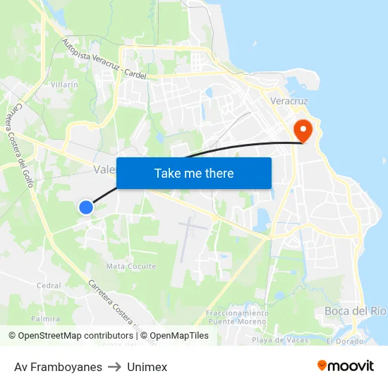 Av Framboyanes to Unimex map