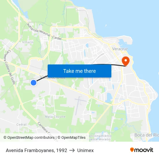 Avenida Framboyanes, 1992 to Unimex map