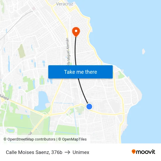 Calle Moises Saenz, 376b to Unimex map