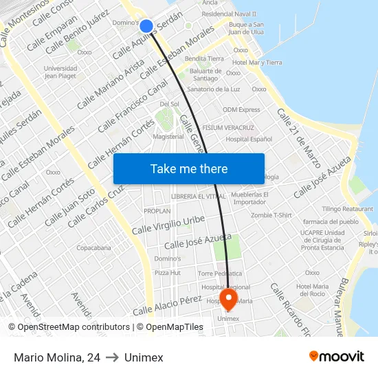 Mario Molina, 24 to Unimex map
