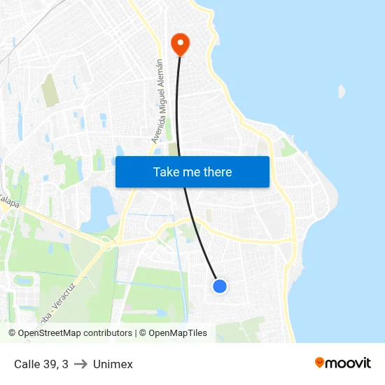 Calle 39, 3 to Unimex map