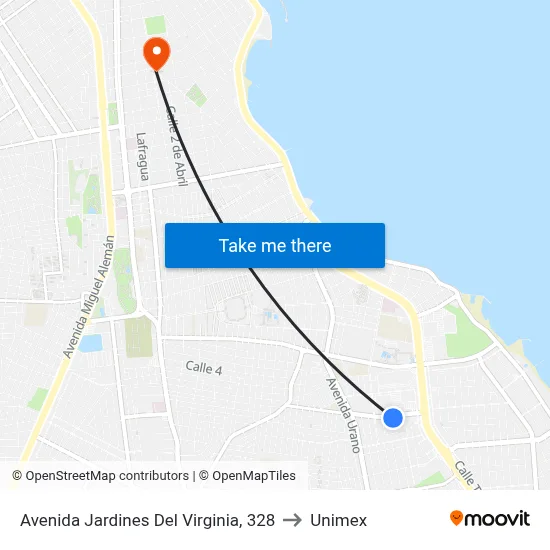 Avenida Jardines Del Virginia, 328 to Unimex map