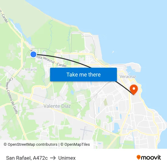 San Rafael, A472c to Unimex map