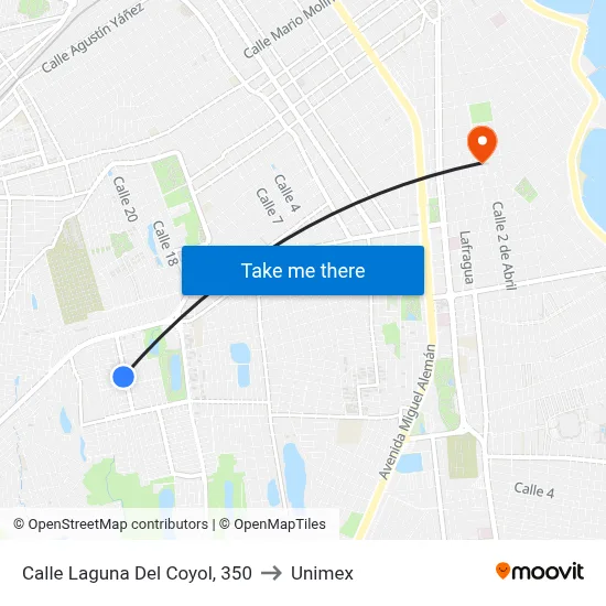 Calle Laguna Del Coyol, 350 to Unimex map