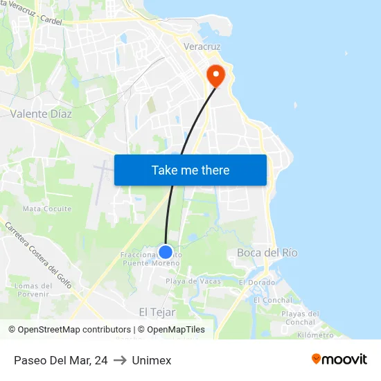 Paseo Del Mar, 24 to Unimex map