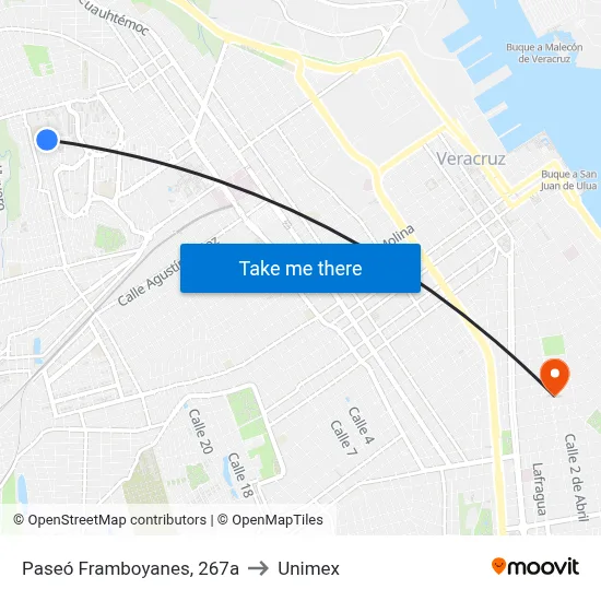 Paseó Framboyanes, 267a to Unimex map