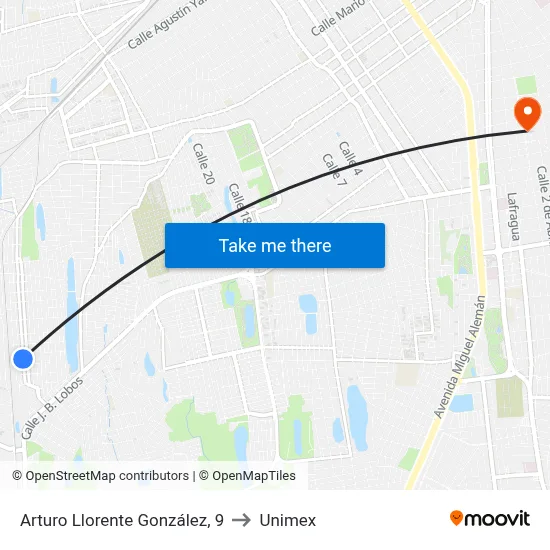 Arturo Llorente González, 9 to Unimex map